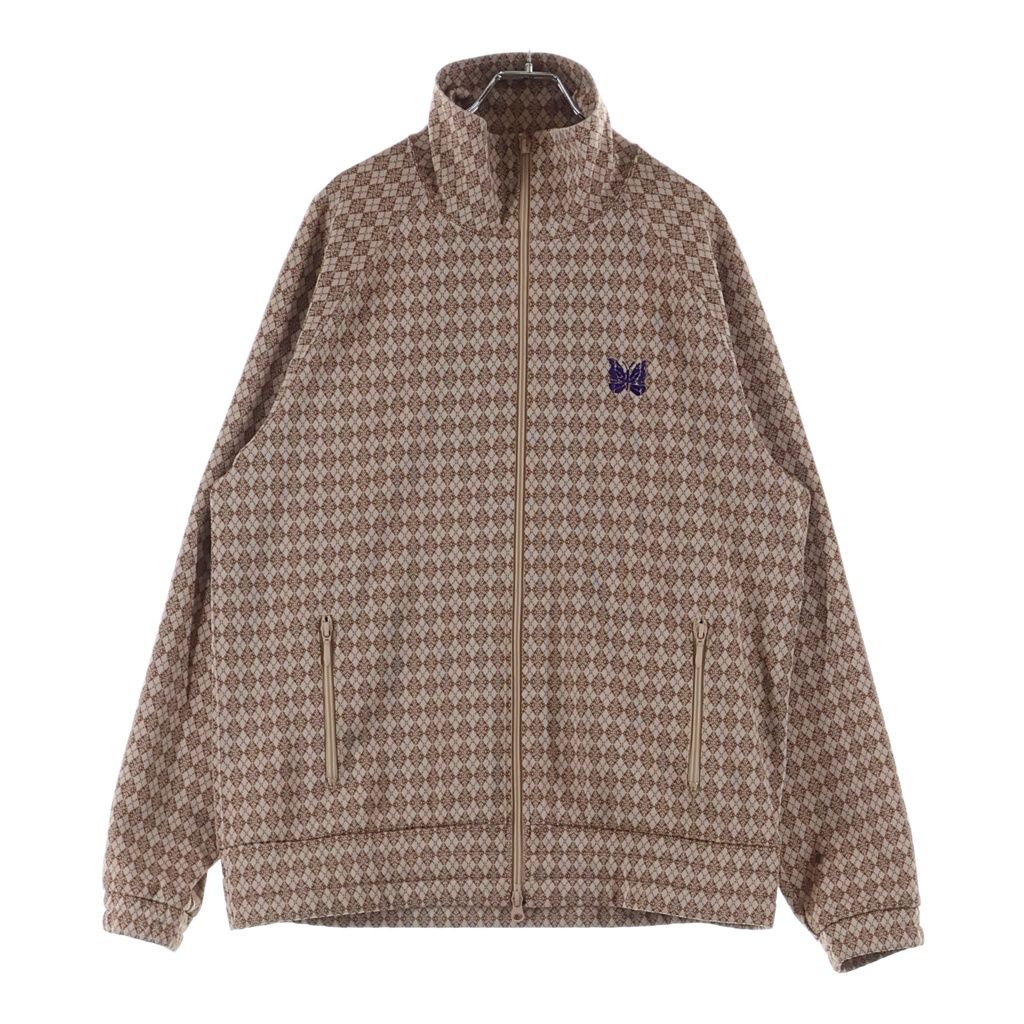 Needles (ニードルス) Poly Jacquard Track Jacket 総柄 ロゴ刺繍 トラックジャケット ブラウン/ピンク J0219