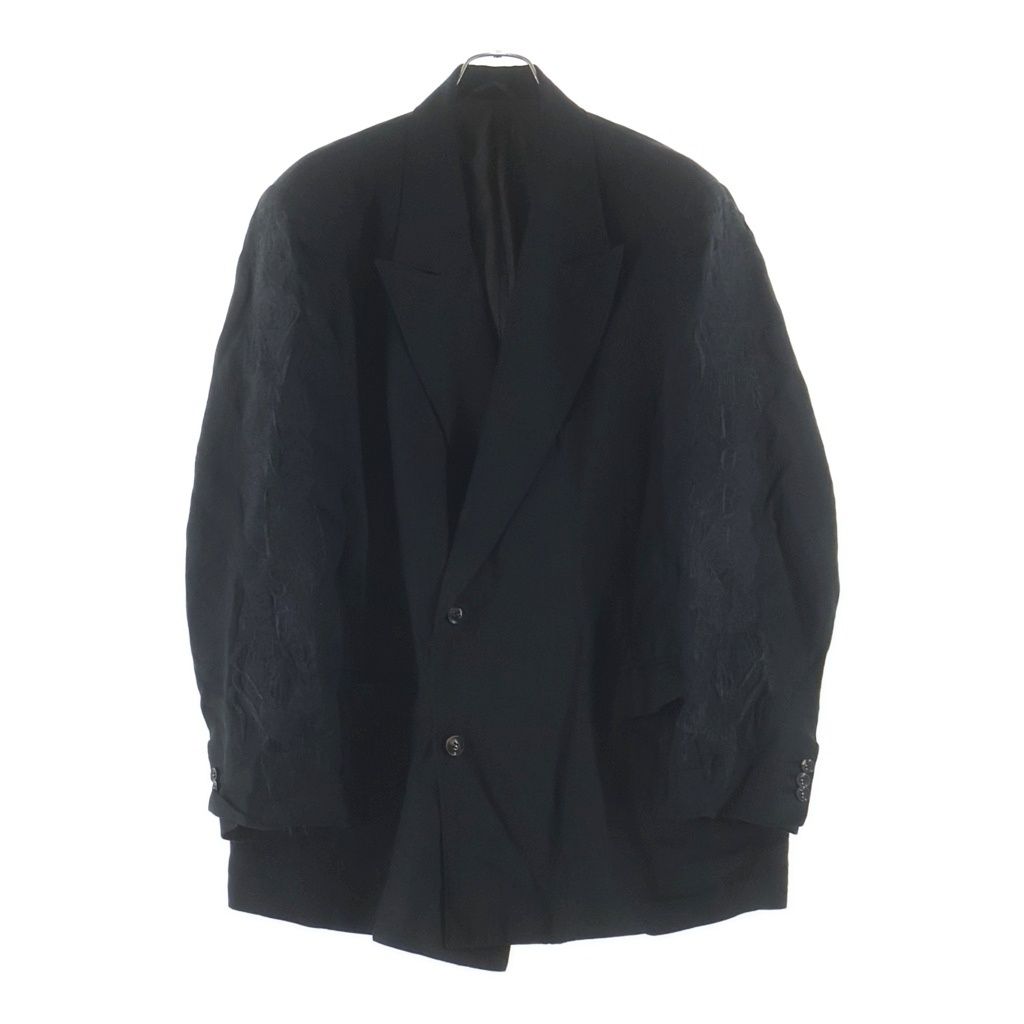 doublet (ダブレット) 20SS MEN CHAOS EMBROIDERY LINEN TAILORED JACKET エンブロイダリー リネン テーラードジャケット 袖刺繍 ブラック 20SS09JK31