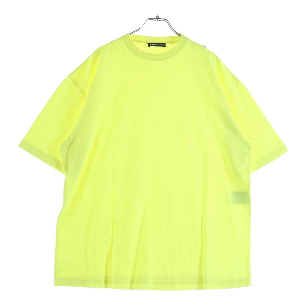 BALENCIAGA (バレンシアガ) ショルダーブランドタグ クルーネック半袖Tシャツカットソー イエロー 578139