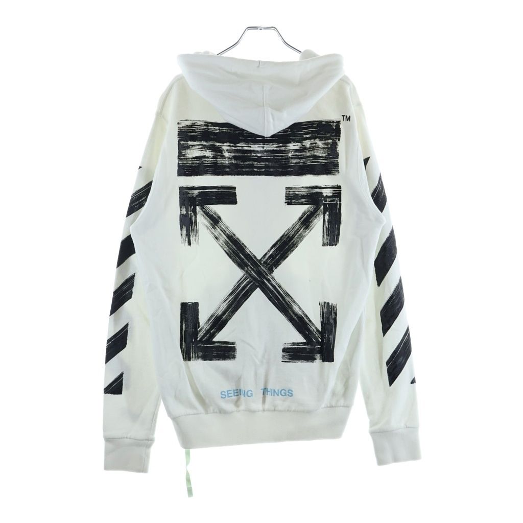 OFF-WHITE (オフホワイト) 17AW Diag Brushed Zip Hoodie OMBB003F17003030 ダイアゴナル ブラッシュド ジップアップパーカー フーディー ホワイト