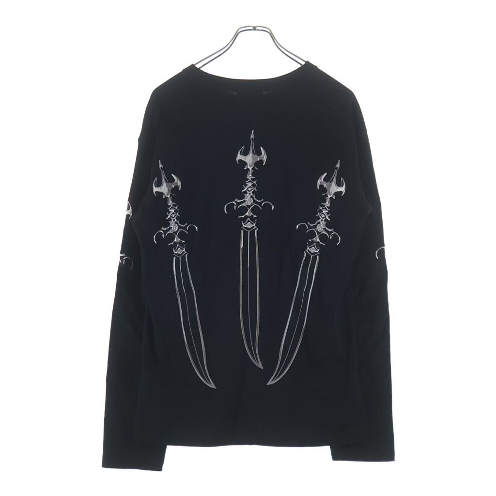 THUG CLUB (サグクラブ) Arab Sword Long-Sleeve アラブソード エンブロイダリー ロングスリーブカットソー 長袖Tシャツ ブラック TC24TS1802