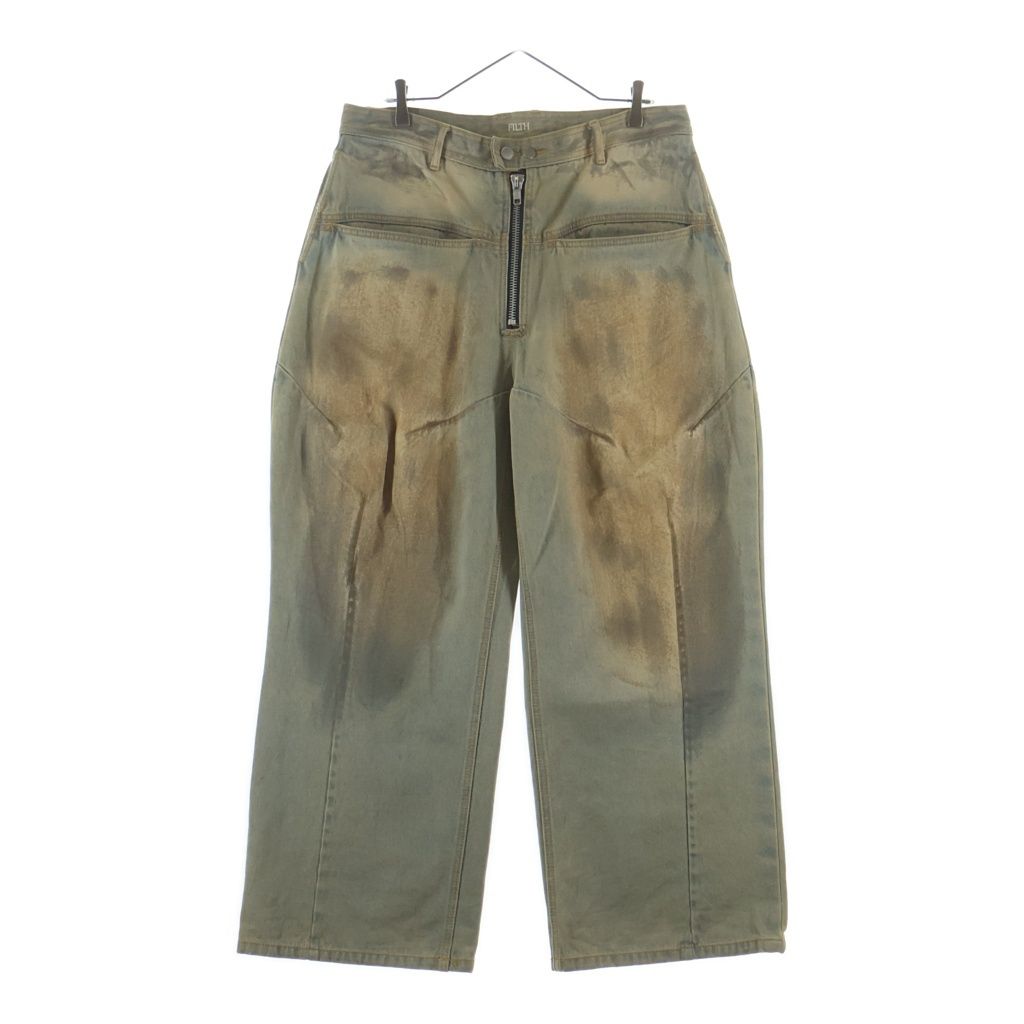 FILTH (フィルス) FRONT ZIP BAGGY DENIM PANTS VINTAGE IND フロント ジップ バギーデニムパンツ インディゴ/ブラウン 251FLPT-07