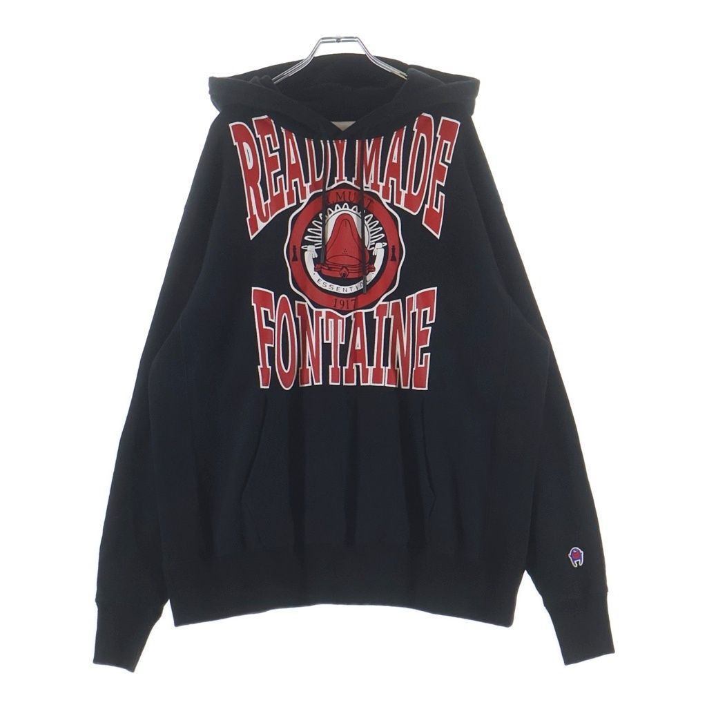 READY MADE (レディメイド) R MUTT HOODIE アールマット プルオーバースウェットパーカー フーディー ブラック RE-CO-BK-00-00-195