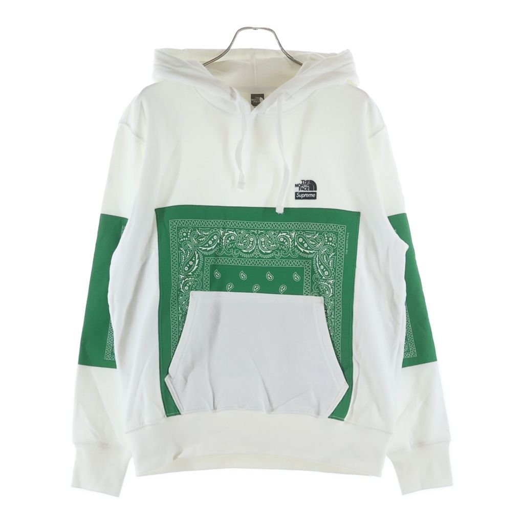 SUPREME (シュプリーム) 22SS Bandana Hooded Sweatshirt バンダナ プルオーバーフーディー ホワイト/グリーン NT02208I