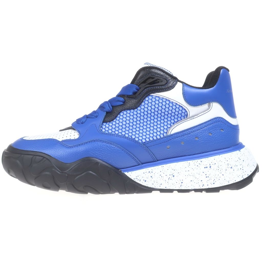Alexander McQueen (アレキサンダーマックイーン) コートトレーナー ウルトラマリン レザー レースアップ ミッドカットシューズ スニーカー ブルー 705122