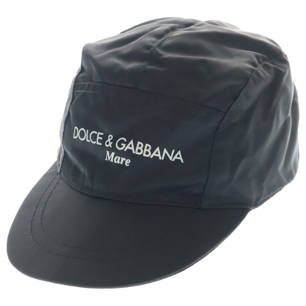 DOLCE & GABBANA (ドルチェアンドガッバーナ) 90S VINTAGE MARE LOGO NYLON CAP ヴィンテージ ロゴプリント ナイロンキャップ 帽子 ブラック