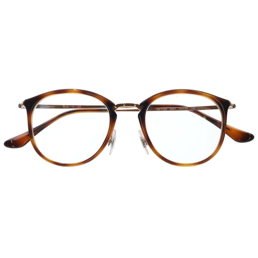 Ray Ban (レイバン) ライトカラー フレーム ボストン アイウェア メガネ 49□20 150 ブラウン RB7140 5687