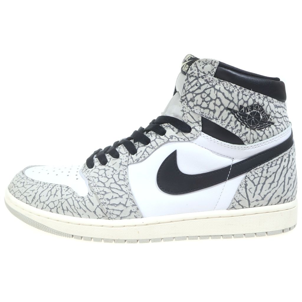 NIKE (ナイキ) AIR JORDAN 1 RETRO HIGH OG WHITE CEMENT ELEPHANT DZ5485-052 エアジョーダン1 ホワイトセメント ハイカットスニーカー ホワイト/グレー US11/29cm