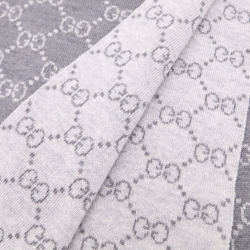 GUCCI (グッチ) GGロゴ 総柄 ウール ストール マフラー グレー 325806