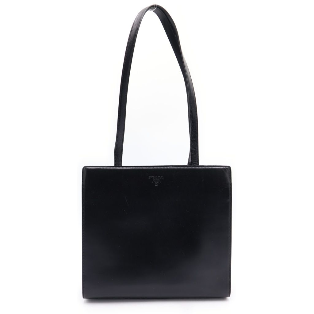 PRADA (プラダ) ショルダートートバッグ ハンドバッグ ブラック レザー