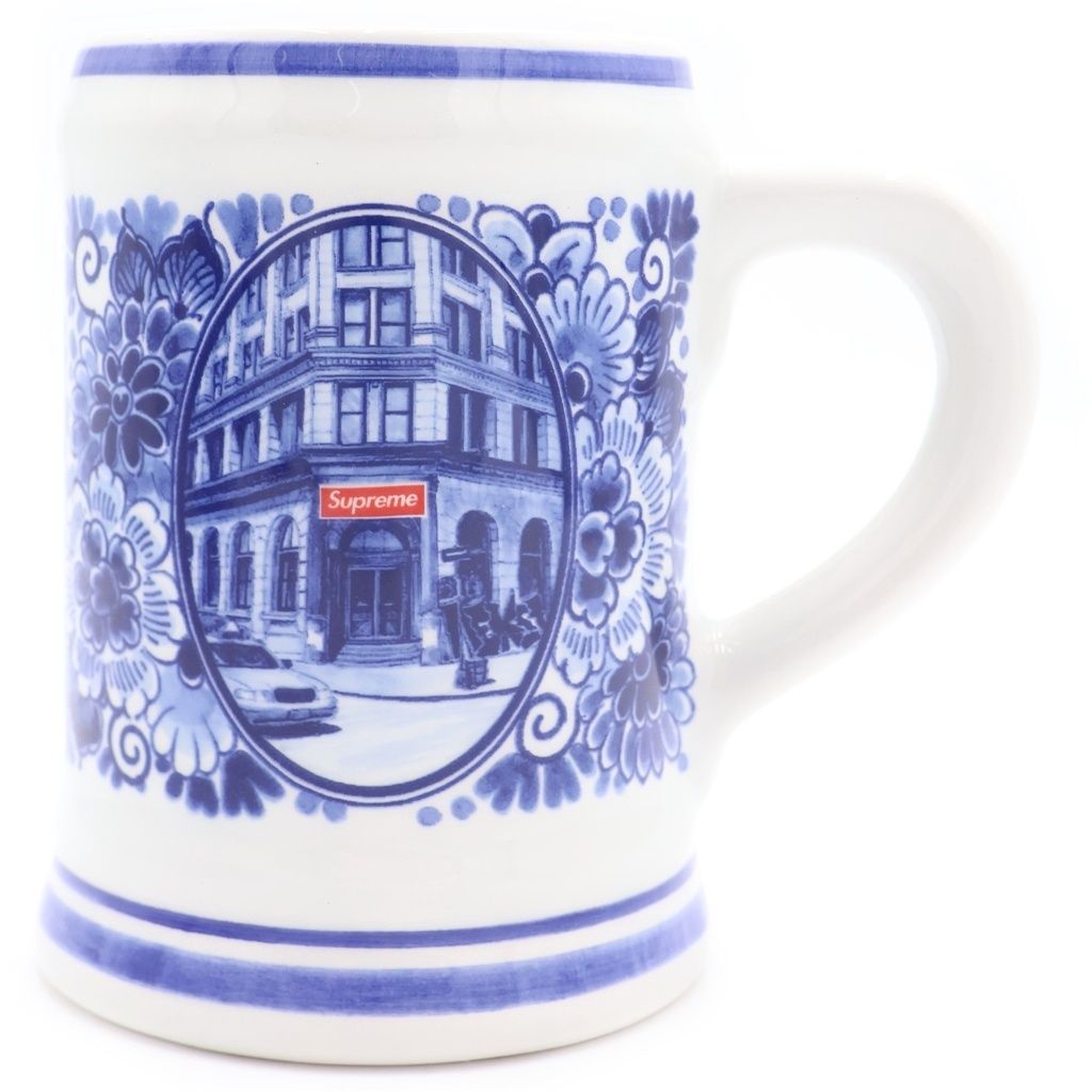 SUPREME (シュプリーム) 21SS ×Royal Delft 190 Bowery Beer Mug ロイヤルデルフト バワリービアー マグカップ ホワイト/ブルー ■