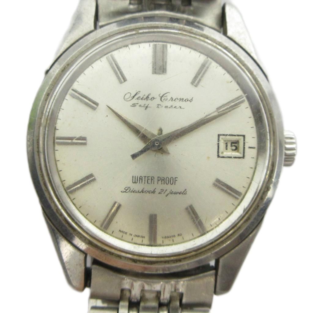 セイコー SEIKO 718990 Cronos Self Dater クロノス セルフデーター 腕時計 ヴィンテージ アンティーク ウォッチ 手巻き デイト カレンダー付き 21石 シルバー色 ■GY18 /MQ