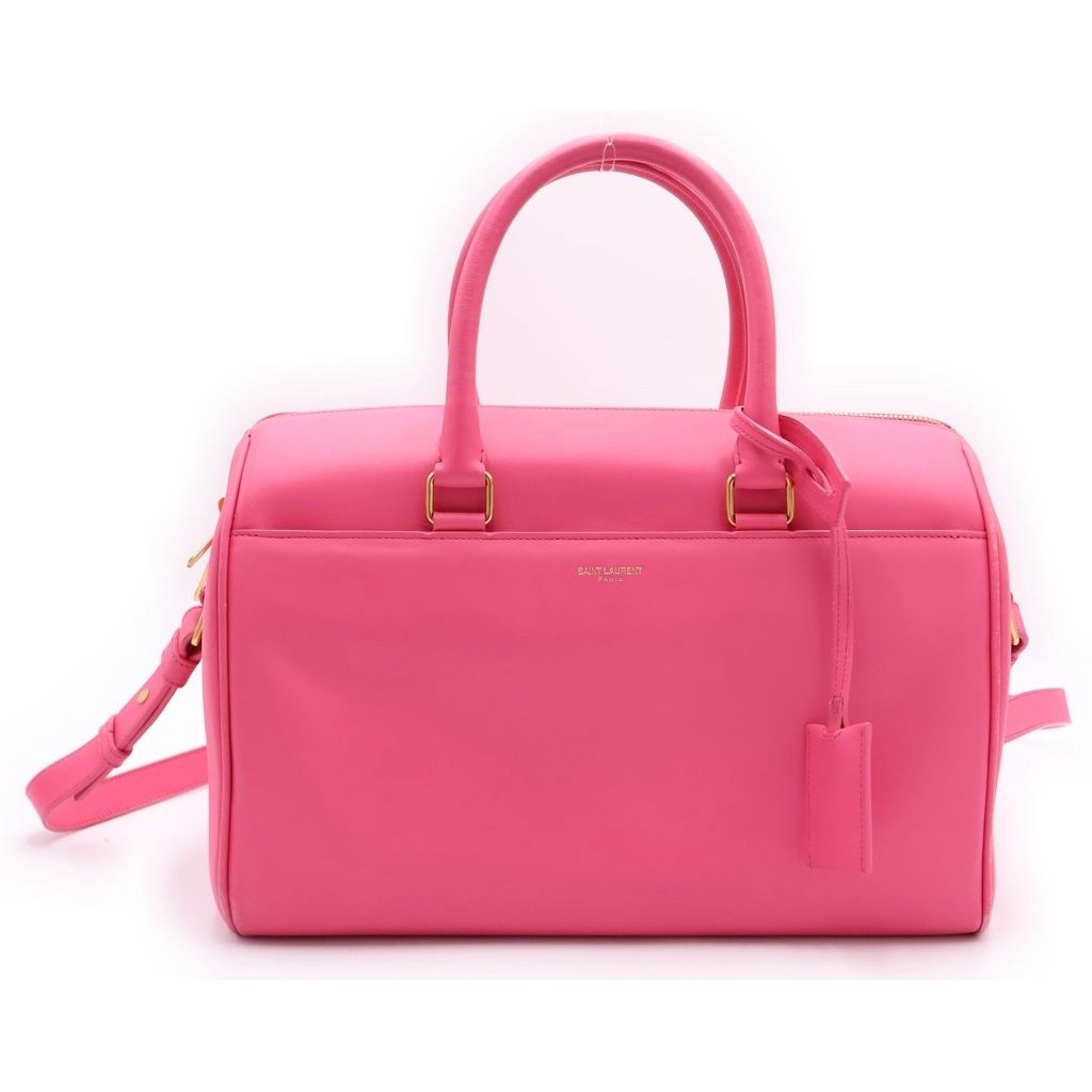SAINT LAURENT PARIS (サンローランパリ) ダッフル 2WAYボストンバッグ ハンドバッグ ショルダーバッグ ピンク レザー 322049 ゴールド金具