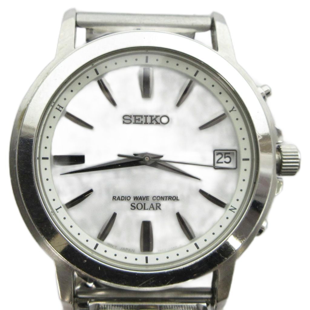 セイコー SEIKO 7B52-0AF0 腕時計 ウォッチ ソーラー カレンダー付き シルバー色 ■GY18 /MQ