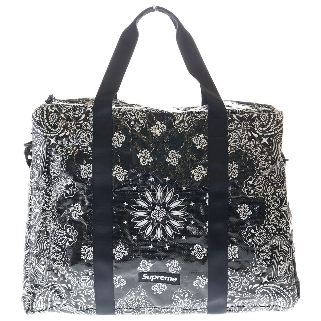 SUPREME (シュプリーム) 21SS Bandana Tarp Duffle Bag バンダナタープ ボックスロゴ ショルダーハンドダッフルバッグ ブラック