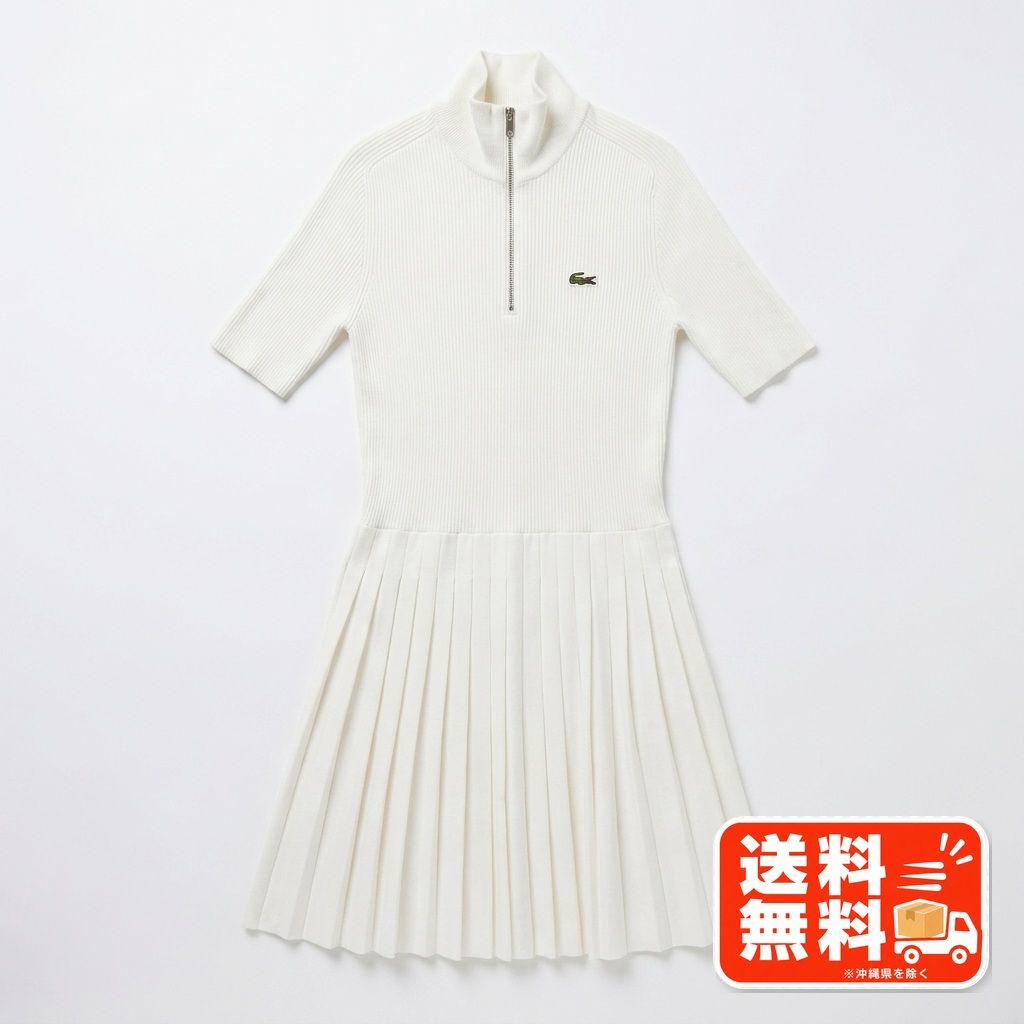 LACOSTE ラコステ ハーフジップ ワンピース ホワイト 36 CELFORD風