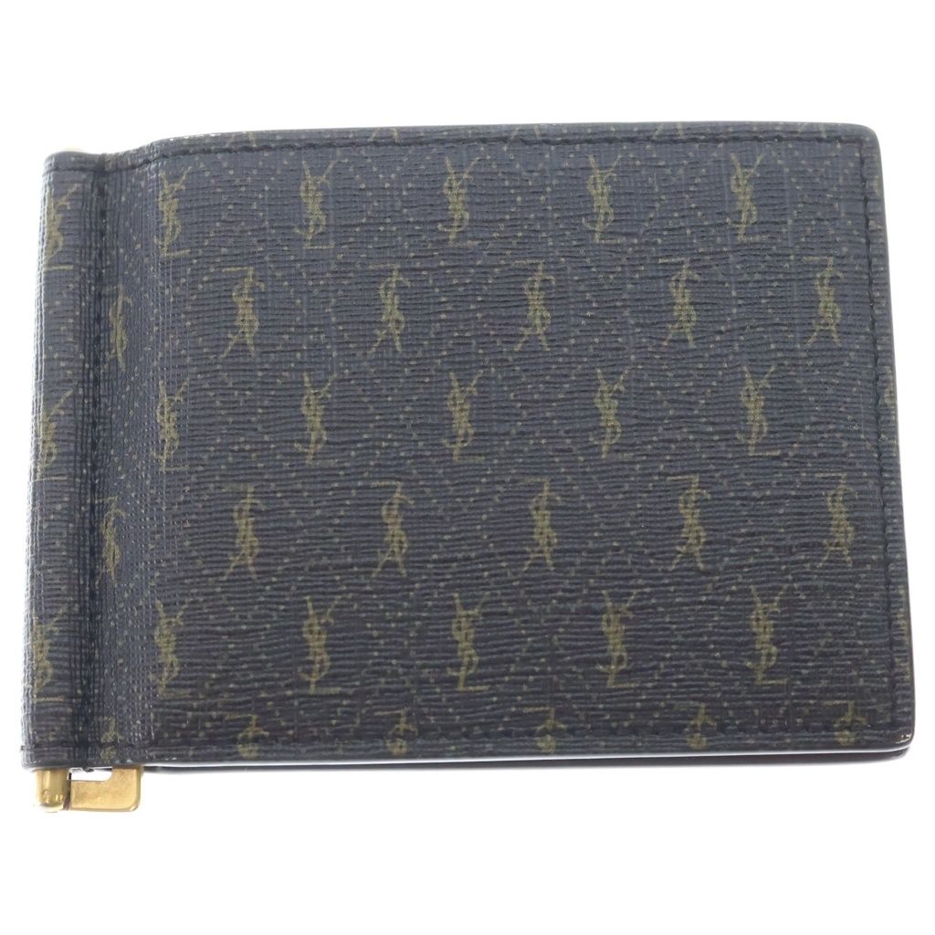 SAINT LAURENT PARIS (サンローランパリ) マネークリップ カードホルダー ル・モノグラム ブラウン 647153