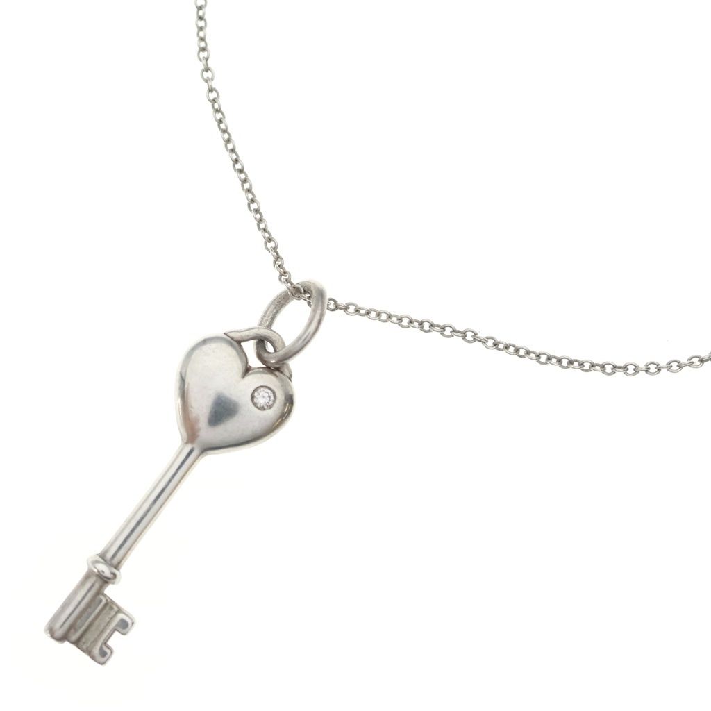 TIFFANY & Co. (ティファニー) ハート キー ダイヤ ネックレス SV925