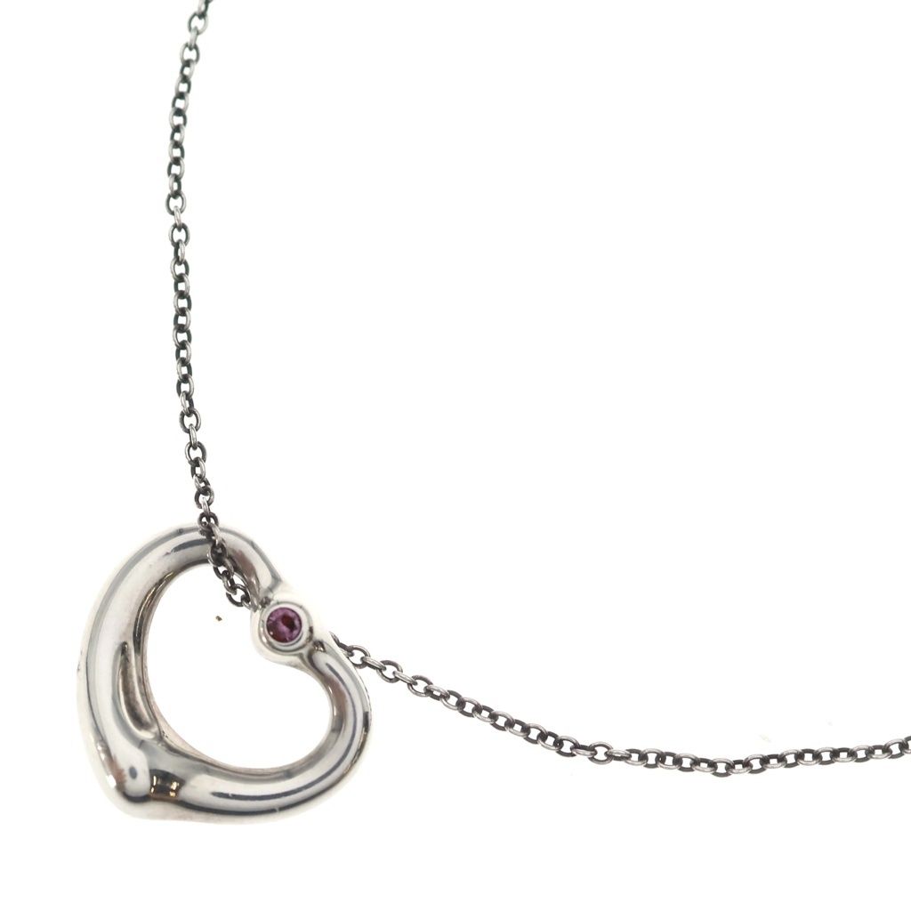 TIFFANY & Co. (ティファニー) オープンハート ピンクサファイア ネックレス SV925