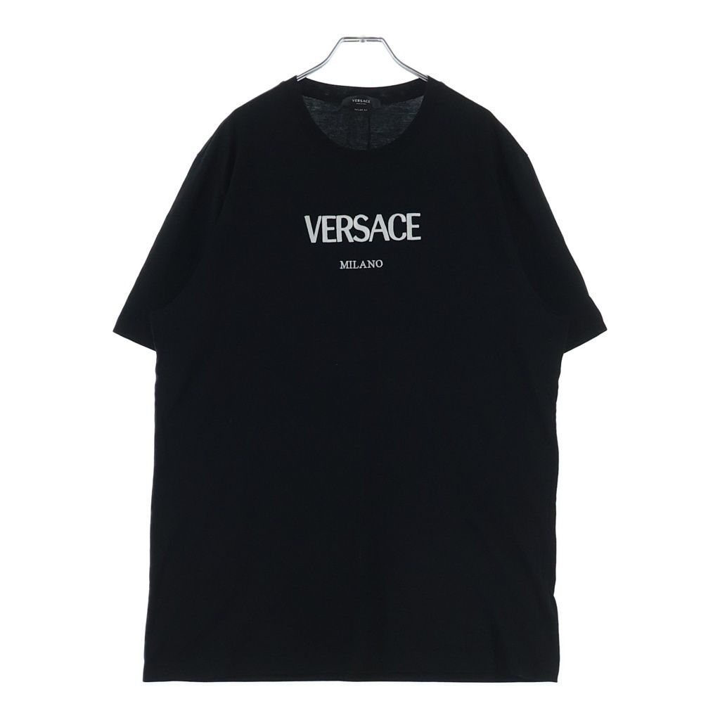 VERSACE (ヴェルサーチ) Embroidery Tee ロゴ刺繍 半袖Tシャツ ホワイト