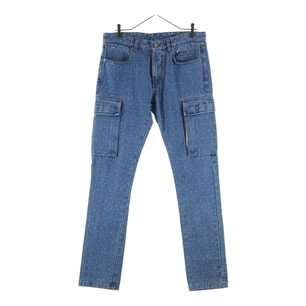1017 ALYX 9SM (アリクス) Logo Check Denim Cargo 総柄 デニムカーゴパンツ インディゴ