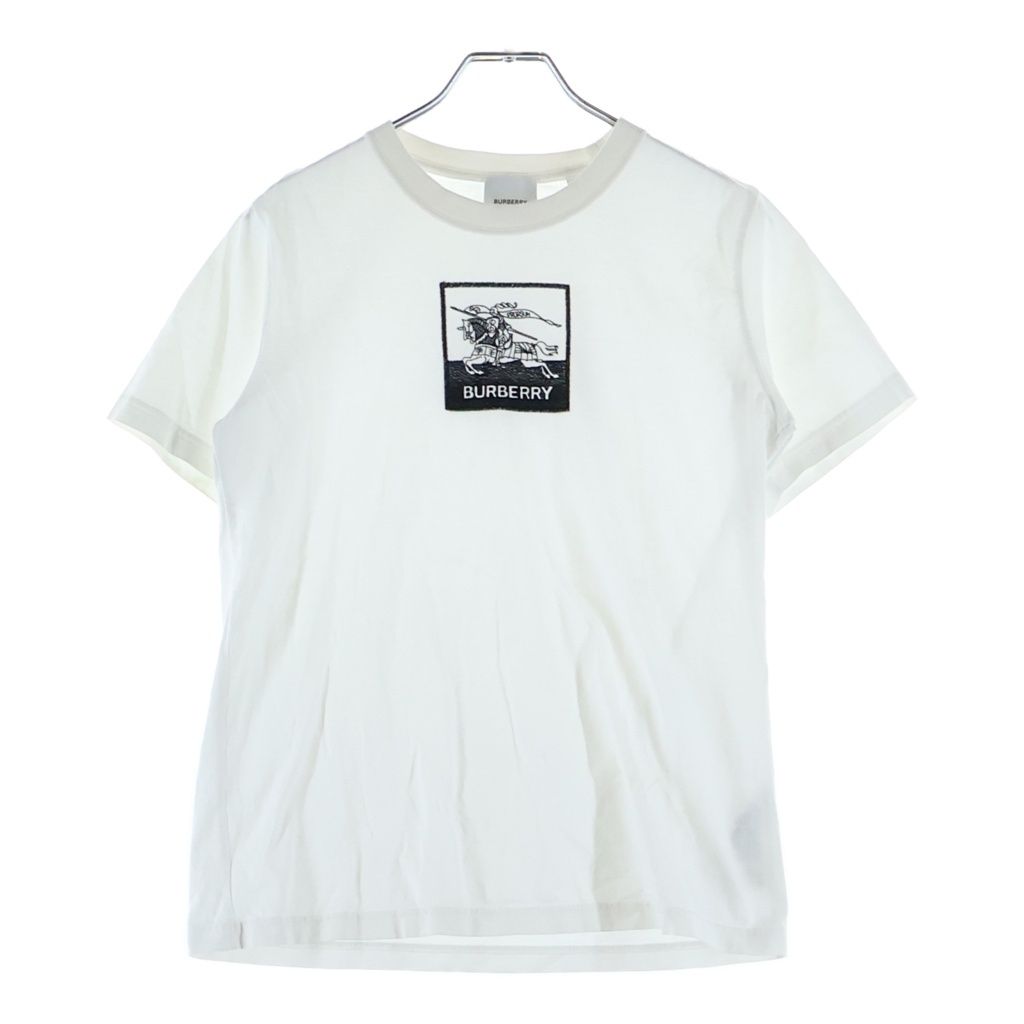 BURBERRY (バーバリー) レターロゴ刺繍 クルーネック半袖Tシャツカットソーホワイト 8071668 レディース