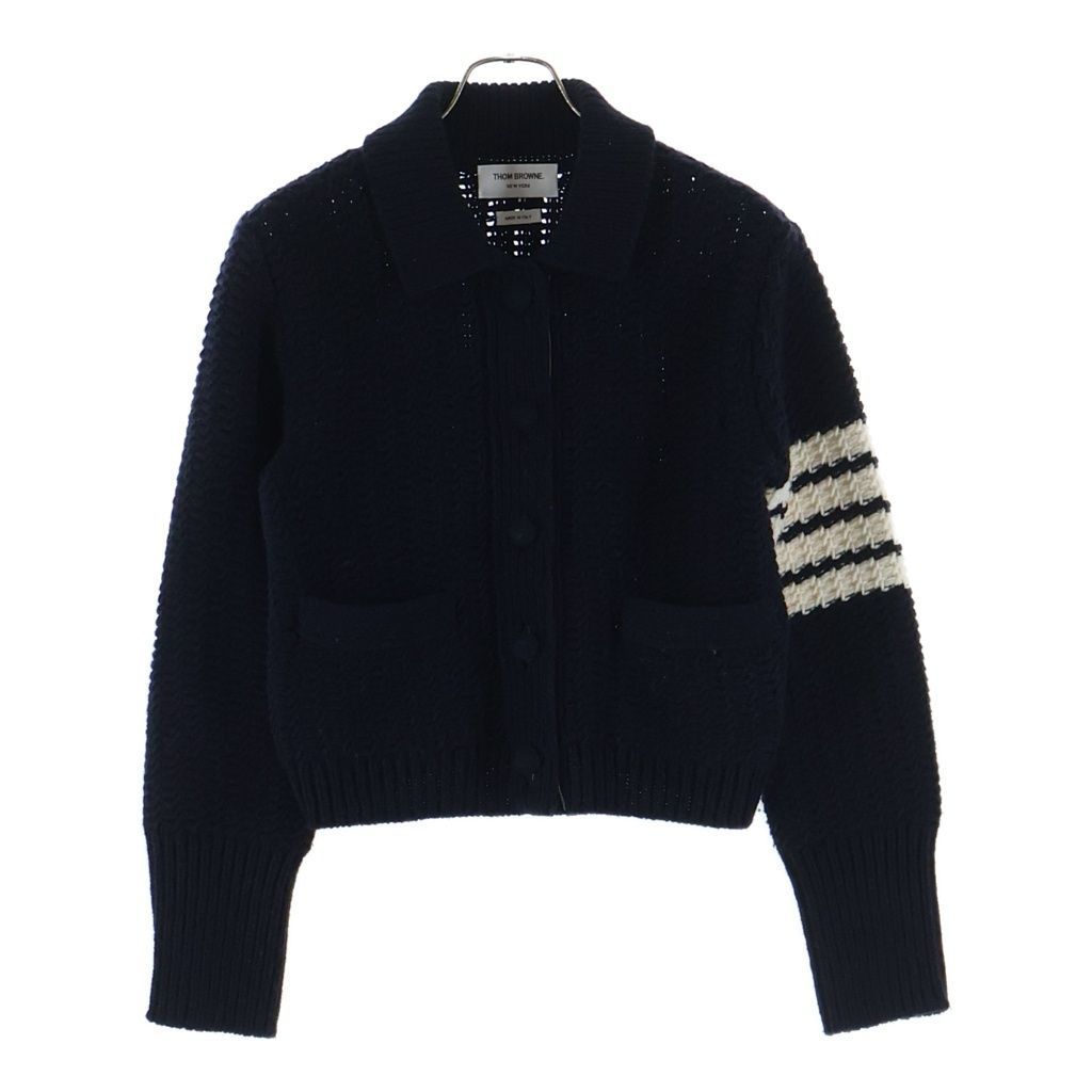 THOM BROWNE (トムブラウン) 4Bar 4バー ウールニット カーディガン ネイビー FKJ089A-Y1036-415 レディース