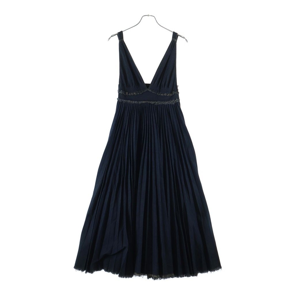 Christian Dior (クリスチャンディオール) ミッドレングス デニム プリーツ ドレス/ワンピース インディゴ 422R16A3318 レディース