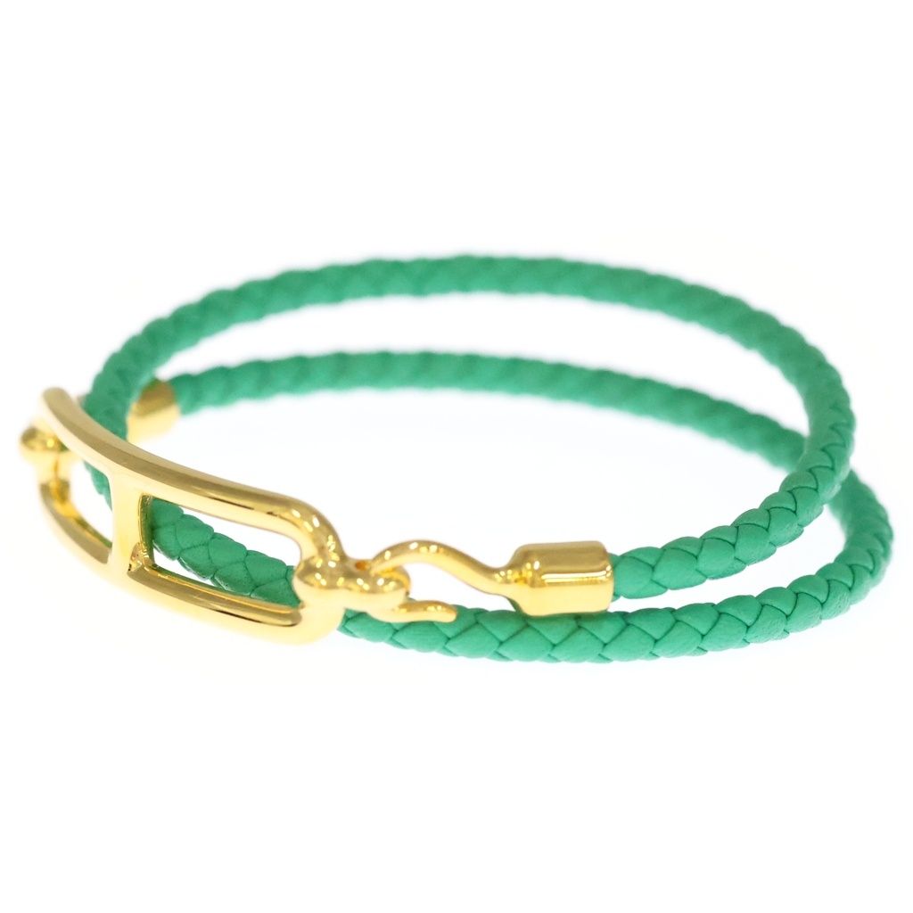 HERMES (エルメス) ルリ ドゥブルトゥール ブレスレット グリーン×ゴールド