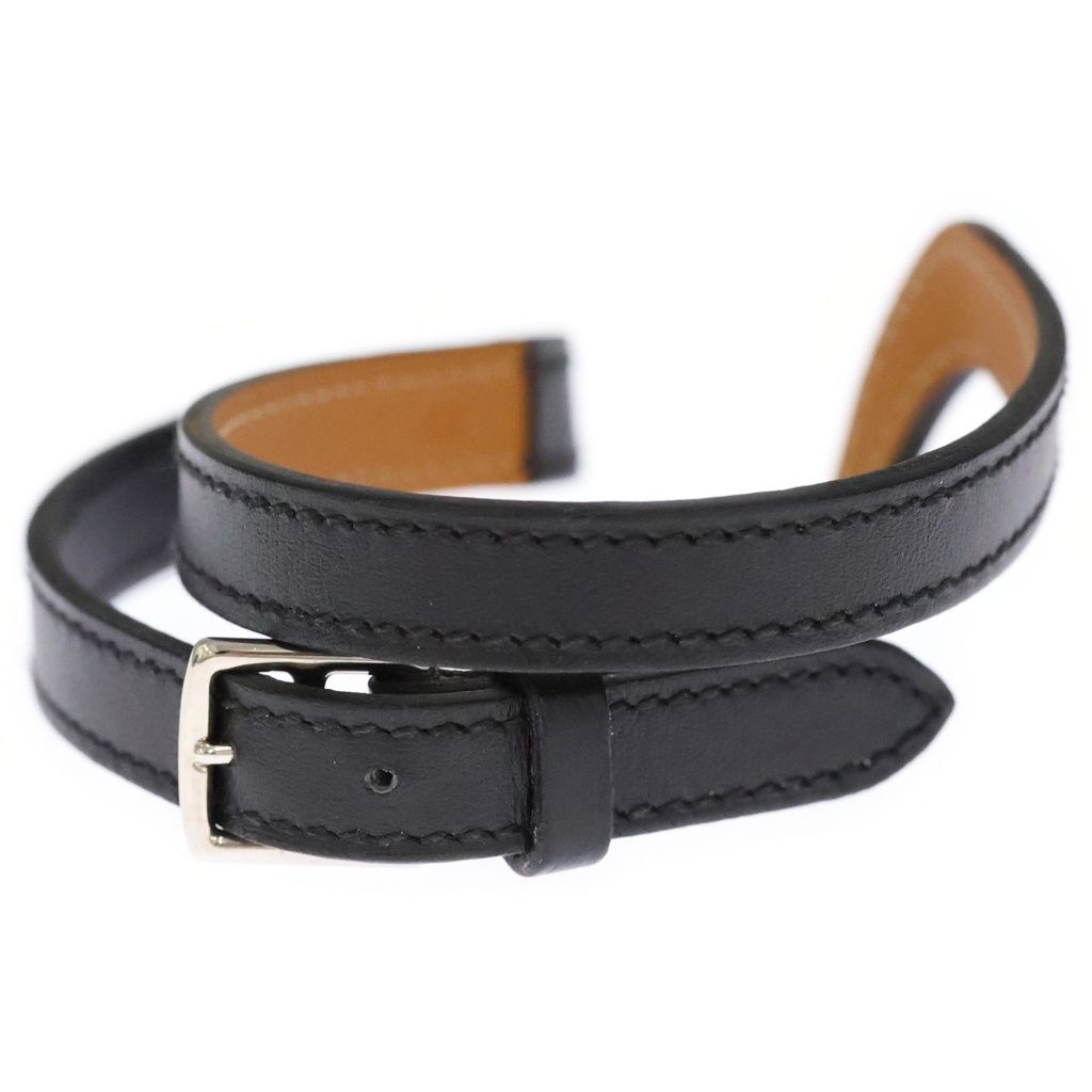 HERMES レザーブレスレット ブラック HERMES (エルメス) ブレスレット ブラック レザー □P XS - メルカリ