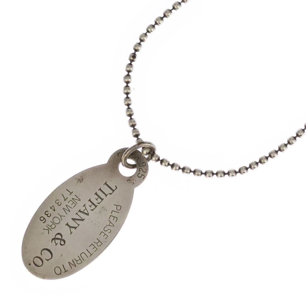 TIFFANY & Co. (ティファニー) RETURN TO TIFFANY リターントゥティファニー オーバル ボールチェーン ネックレストップ シルバー