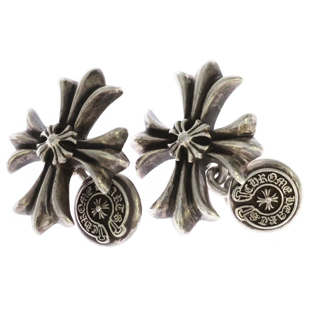 CHROME HEARTS (クロムハーツ) ダブルCHクロス カフスボタン カフリンクス シルバー