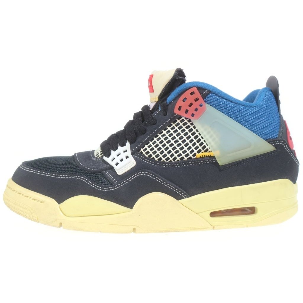 NIKE (ナイキ) ×UNION AIR JORDAN 4 Off Noir ユニオン エアジョーダン4 オフノワール スニーカー ブラック/ブルー US9.5/27.5cm DC9533-001
