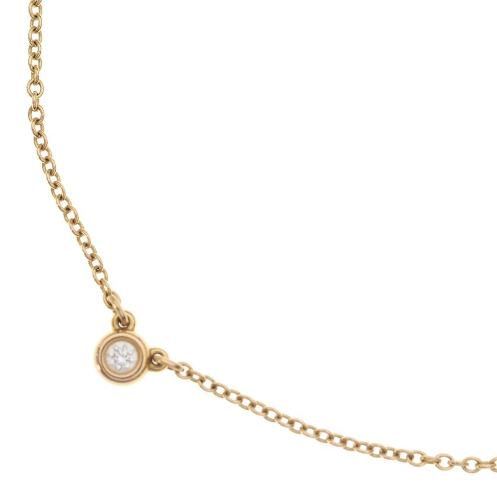 TIFFANY & Co. (ティファニー) バイザヤードネックレス ダイヤ ペンダント チェーン ピンクゴールド 750PG