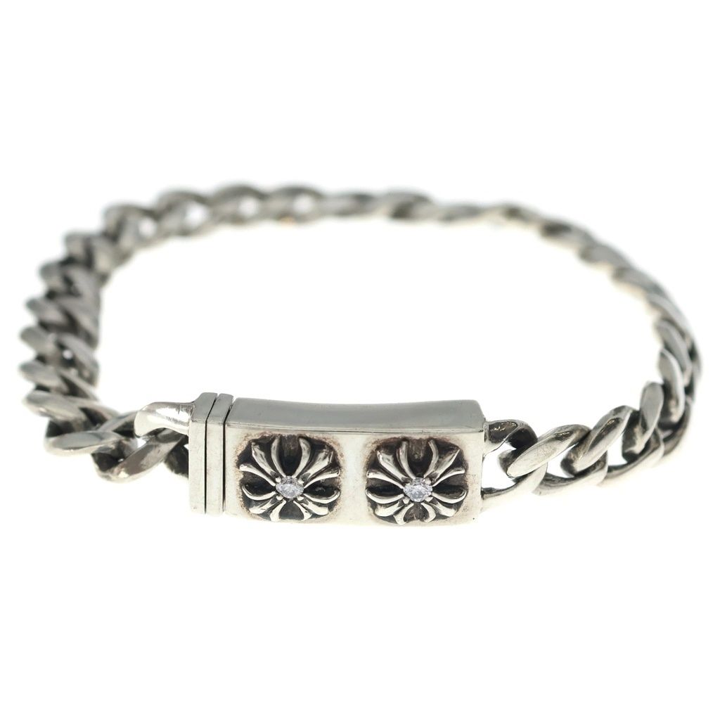 CHROME HEARTS (クロムハーツ) ID MINI CHX DIA ミニID CHX ダイヤ ブレスレット シルバー