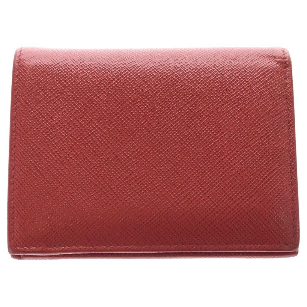 未使用品✨　PRADA　サフィアーノ　二つ折り財布　折り財布　レッド PRADA (プラダ) サフィアーノ コンパクトウォレット レッド レザー 二