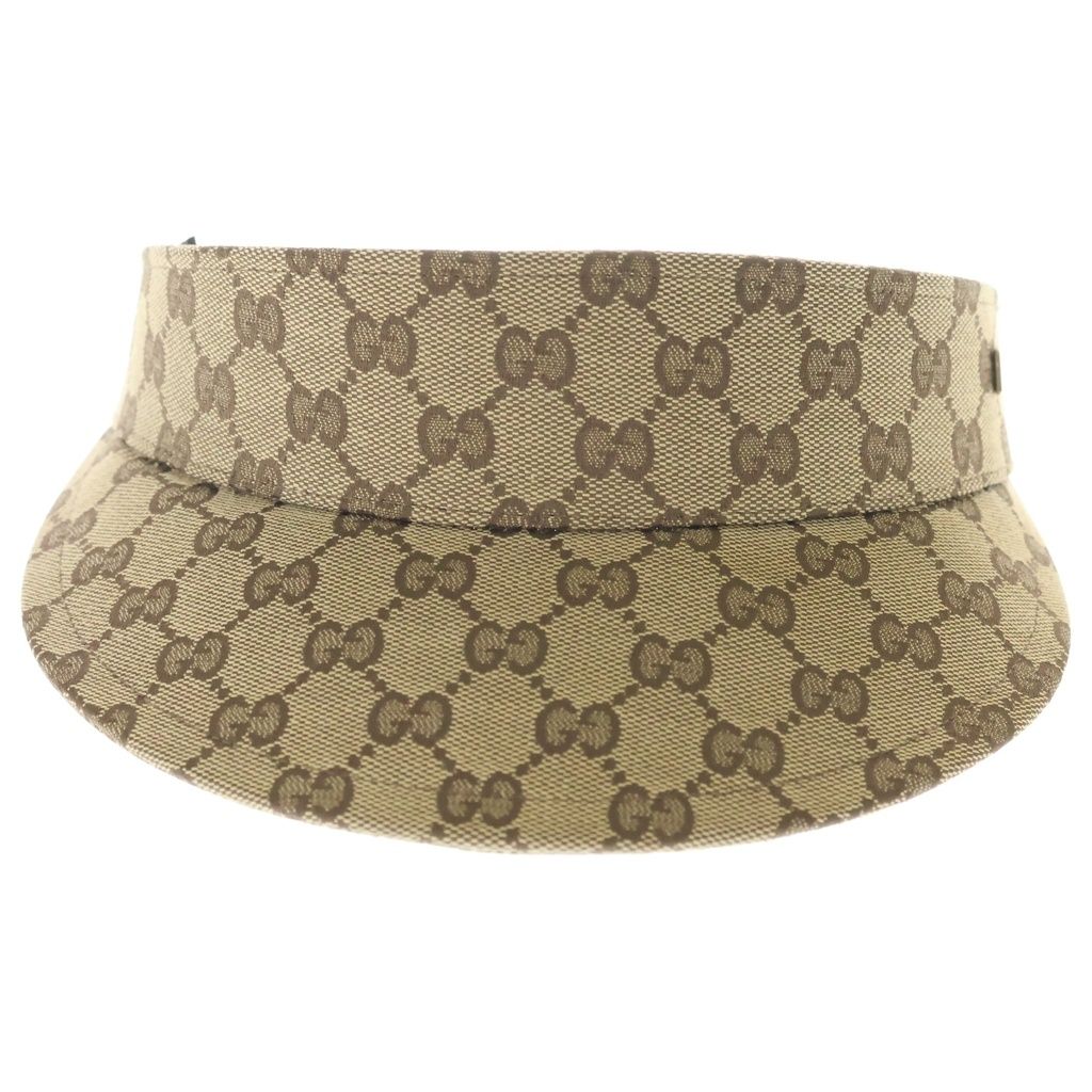 Gucci ベージュ サンバイザー　グッチ　キャップ GUCCI (グッチ) GGキャンバス シェリーライン サンバイザー キャップ