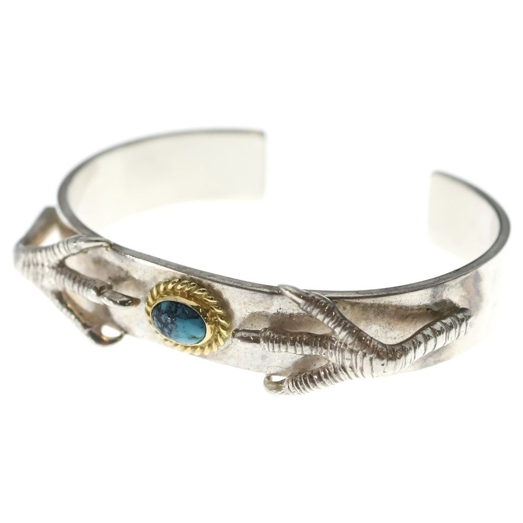 鷲見太郎 (ワシミタロウ) M plain bangle 12mm turquoise 6×8 K18 cup eagle claw pendant 01 eagle claw pendant 02イーグルクロー付き18金カップバングル シルバーゴールド