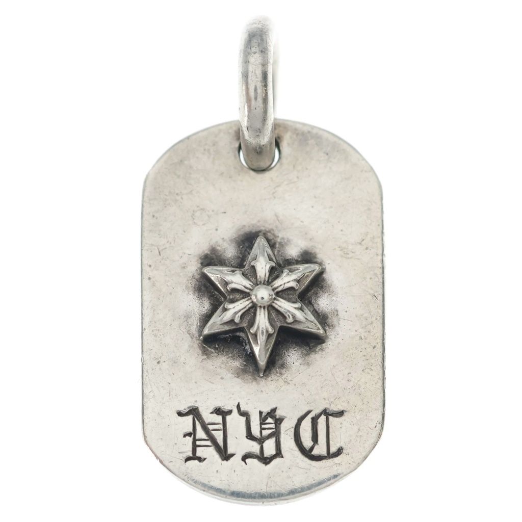 CHROME HEARTS (クロムハーツ) RAISED STAR DOGTAG NYC限定 レイズドスター ドッグタグ ペンダントトップ シルバー