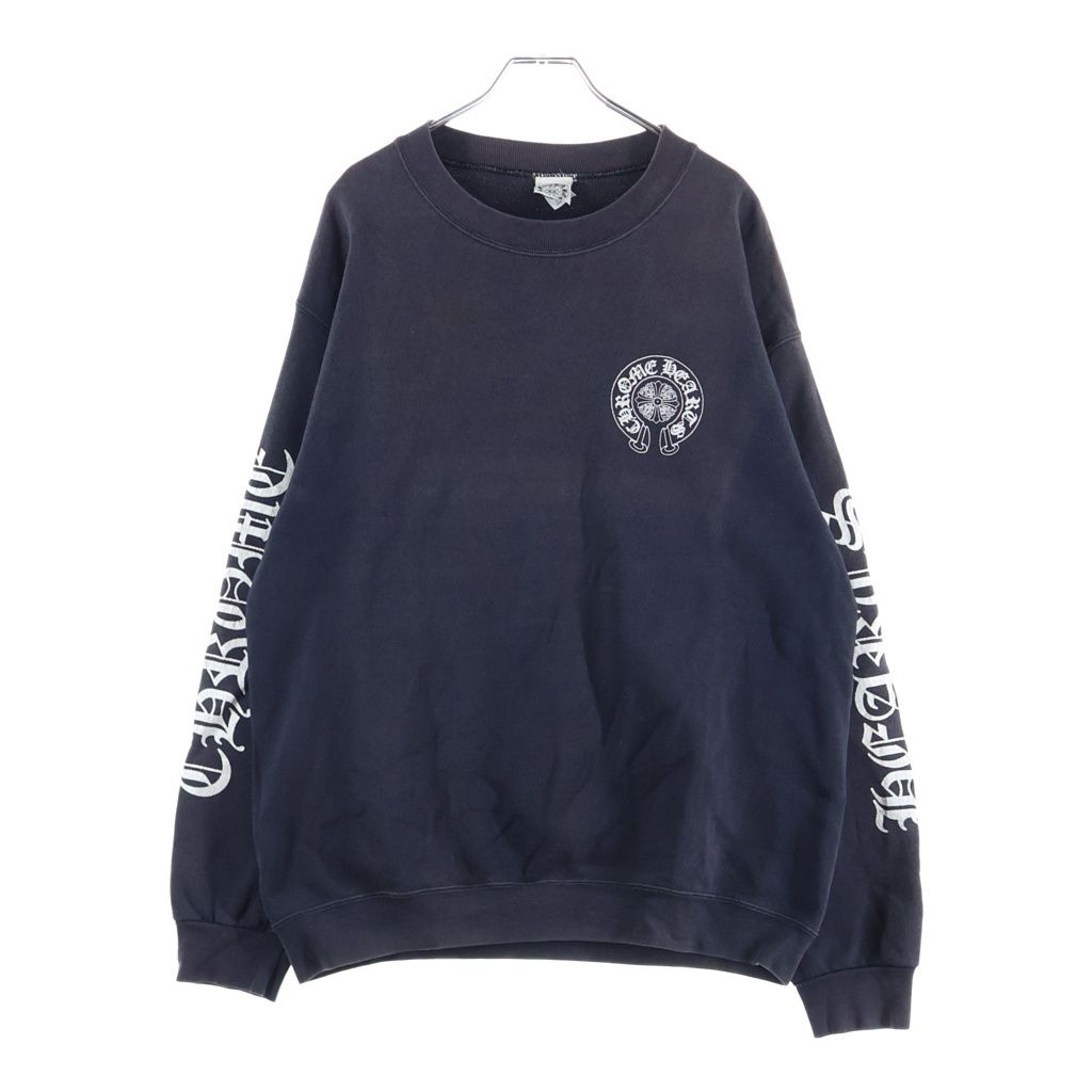 CHROME HEARTS (クロムハーツ) OLD HORSESHOE SWTSHR オールドモデル ホースシュープリント クルーネックスウェットトレーナー ブラック/ホワイト