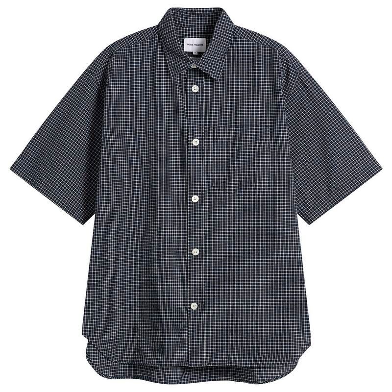 ノースプロジェクト メンズ トップス シャツ Norse Projects Espevik Oversized Check Short Sleeve Shirt Dark Navy ネイビー