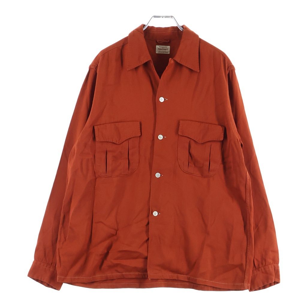 VINTAGE ヴィンテージ 50S PENNY'S TOWNCRAFT RAYON GABARDINE L/S OPEN COLLAR SHIRT ヴィンテージ ぺニーズ タウンクラフト レーヨンギャバジン 長袖オープンカラー 開襟シャツ VINTAGE (ヴィンテージ) 50S PENNY'S TOWNCRAFT RAYON GABARDINE L/S