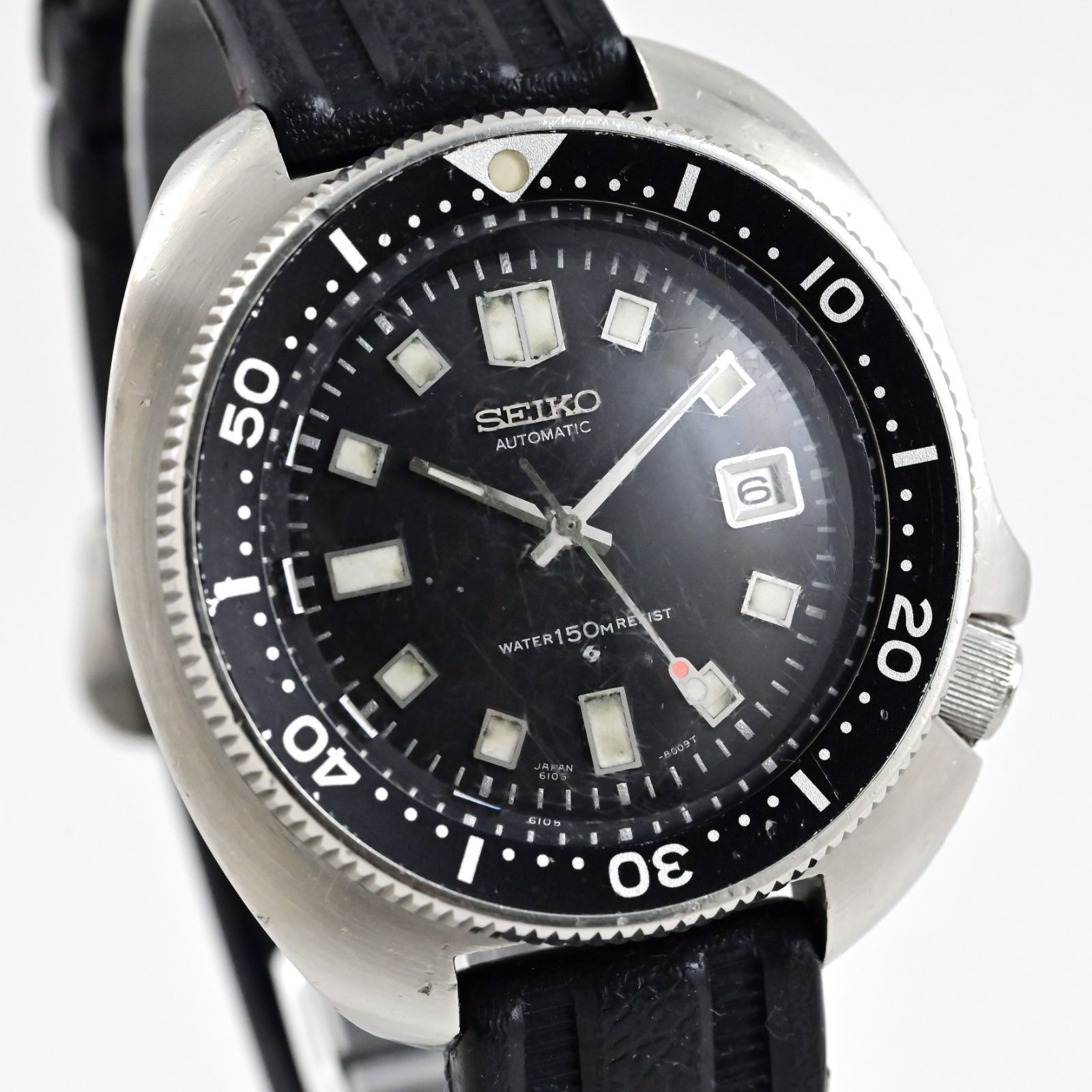 SEIKO 2nd Diver セイコー ヴィンテージ 自動巻 2ndダイバー Automatic Date Vintage 1974 Ref.6105-8110 ベルトオリジナル XGL731 動作品 保あり $P64240