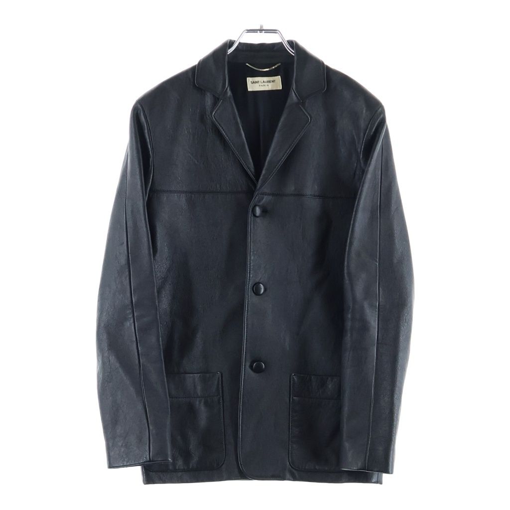 SAINT LAURENT PARIS (サンローランパリ) 3B ステンカラー ラムレザージャケット ブラック 389371 Y5KQ1