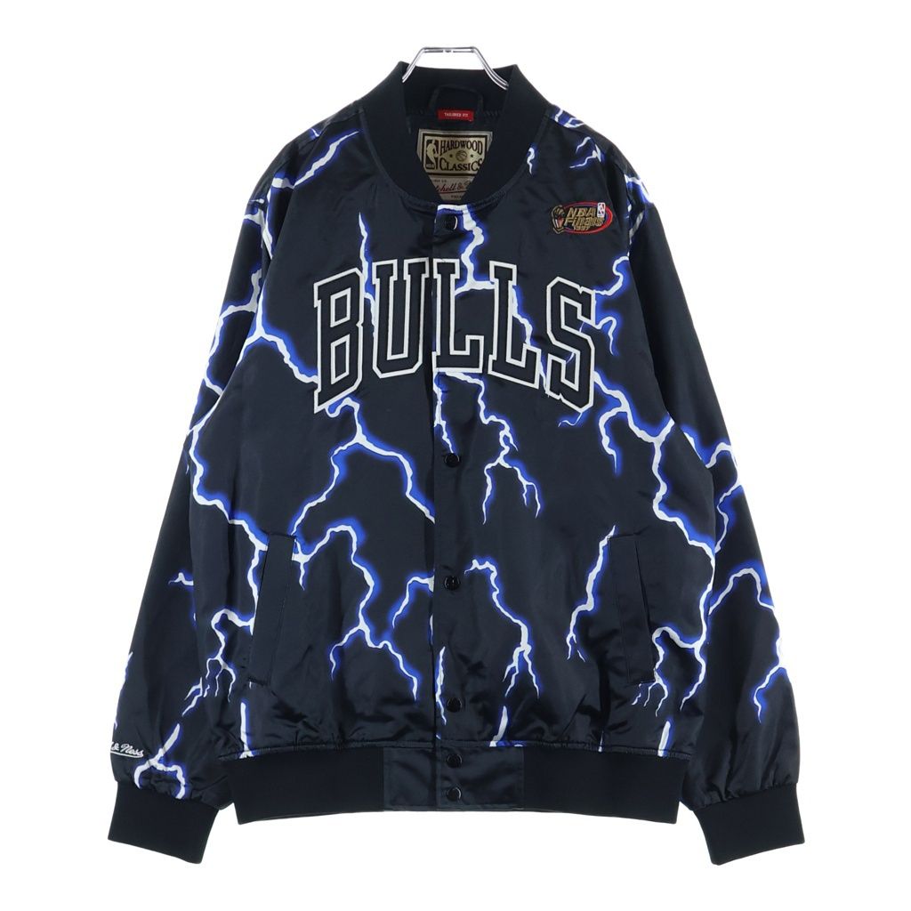 Mitchell&Ness (ミッチェル アンド ネス) LIGHTNING SATIN JACKET CHICAGO BULLS シカゴブルズ ライトニング柄サテンジャケット
