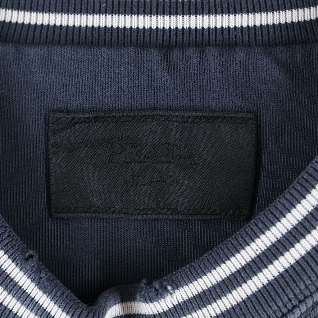 PRADA (プラダ) ロゴプリント ヴィンテージ加工 クルーネック プル