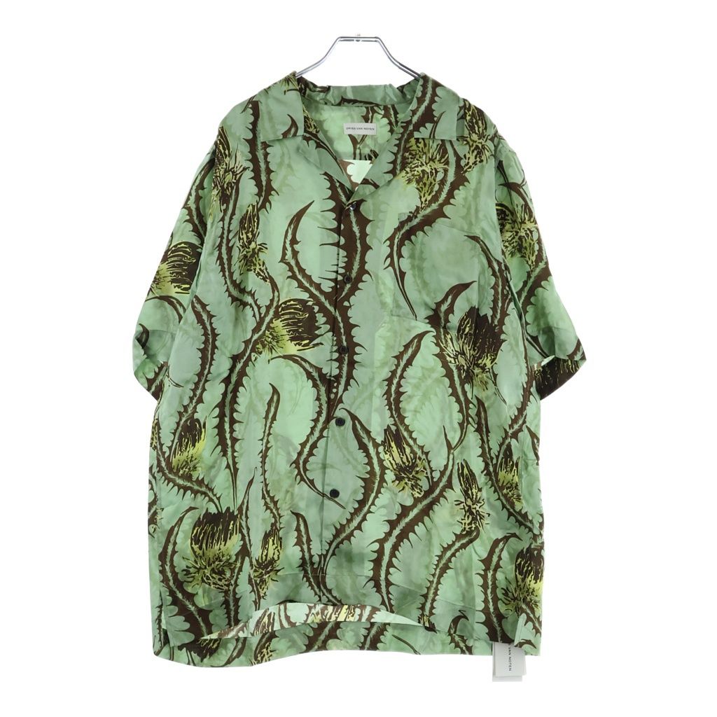 DRIES VAN NOTEN (ドリスヴァンノッテン) 25SS CARLTONE 1001 M.W.SHIRT カールトン ボタニカル総柄 レーヨン オープンカラー半袖シャツ グリーン 251-020742