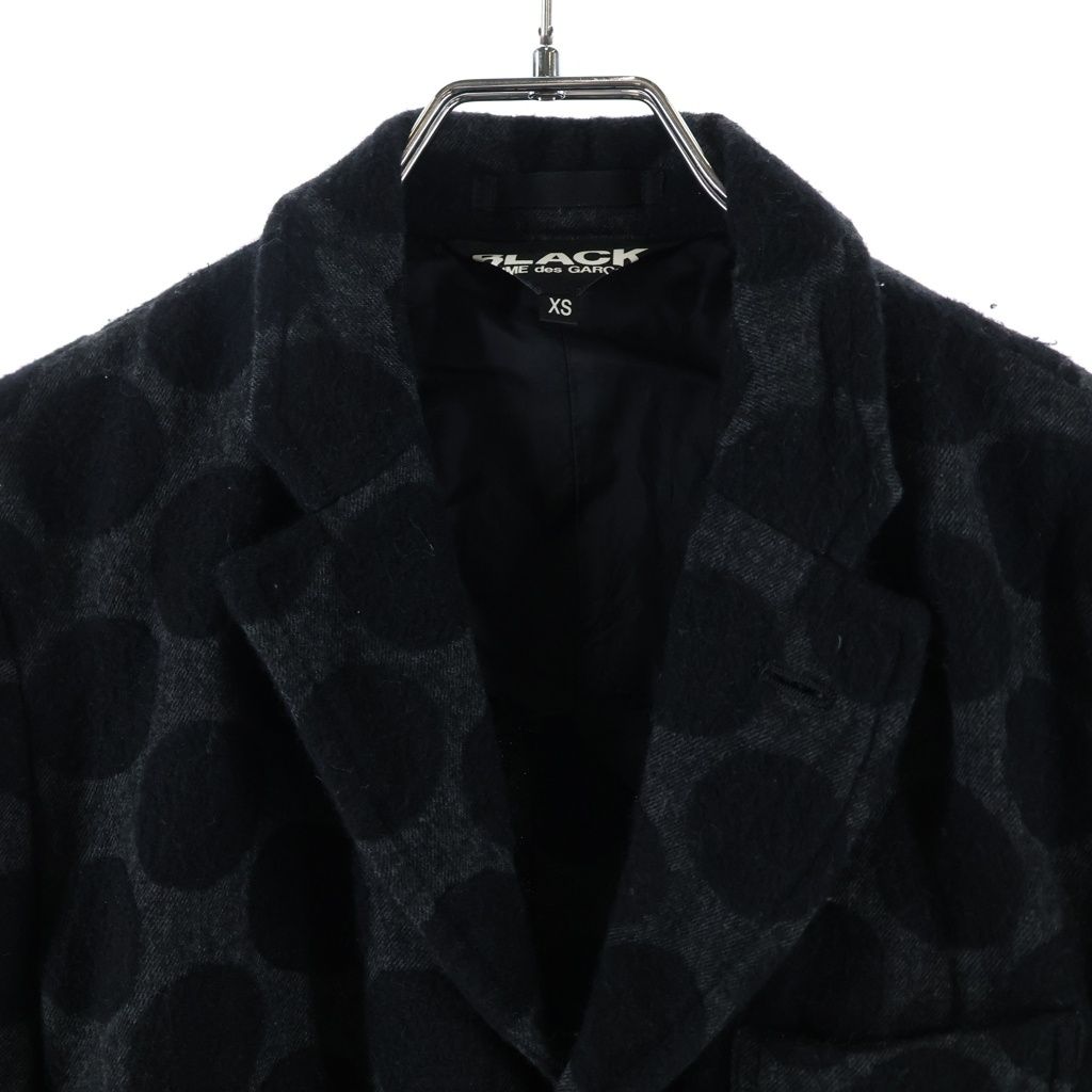 コムコム　コムデギャルソン　中綿コート　ブラック　ドット BLACK COMME des GARCONS (ブラックコムデギャルソン) バックスリット