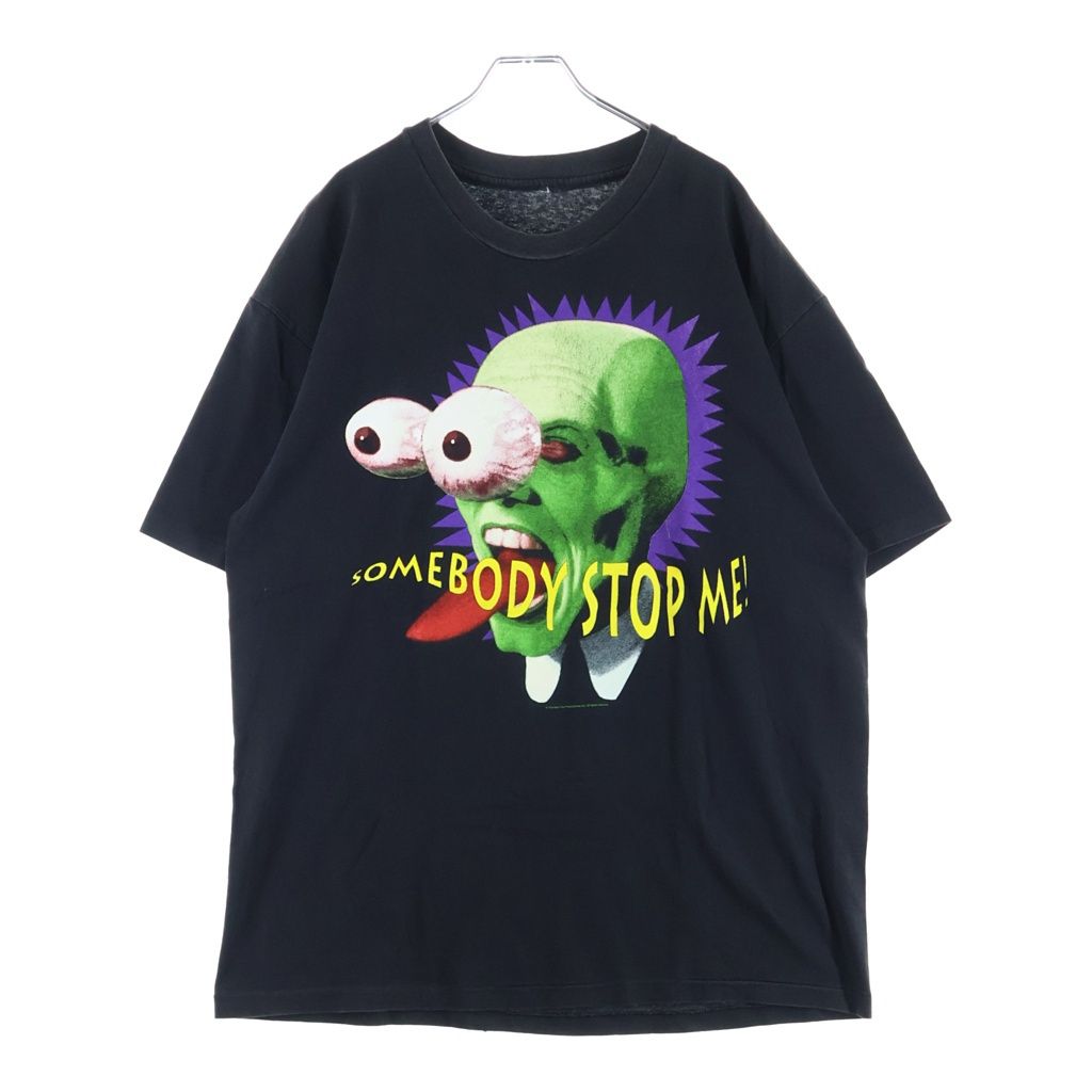 VINTAGE (ヴィンテージ) 90S THE MASK 1994 SOMEBODY STOP ME! ヴィンテージ マスク サムバディストップミー 両面プリント クルーネック 半袖Tシャツ カットソー ブラック