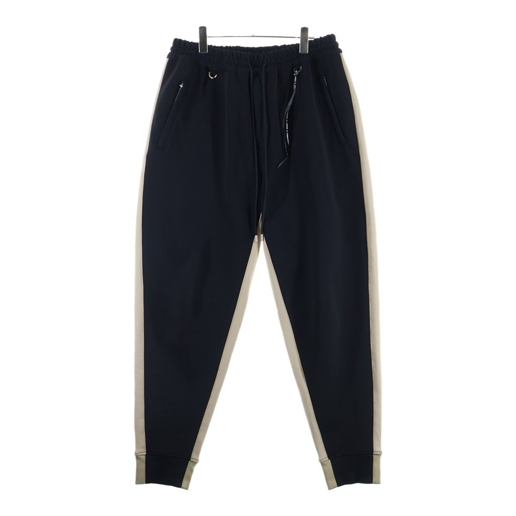 mastermind JAPAN (マスターマインドジャパン) 20AW Side Line Track Pants サイドライントラックパンツ スカルロゴドローストリングジョガーロングパンツ MW20S05-PA041-605 ブラック/ベージュ